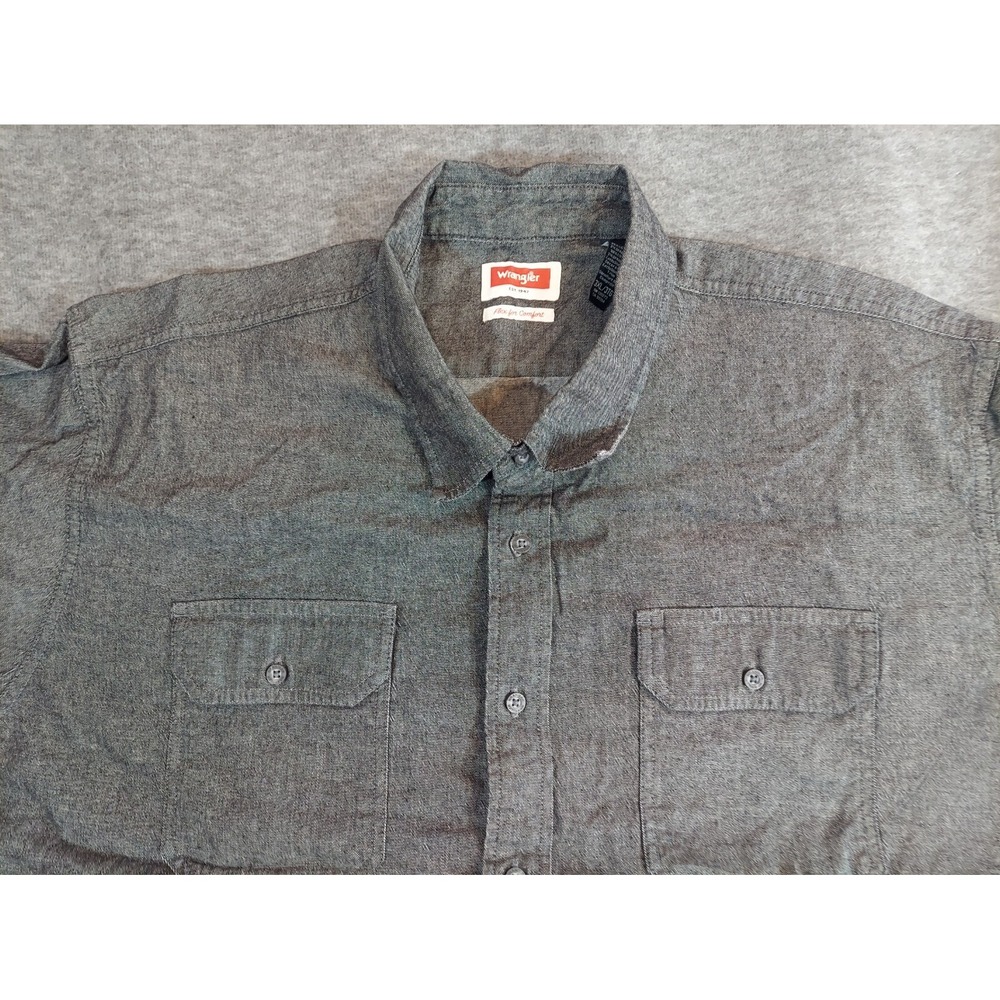 Wrangler Shirt MEN’S 3XL Black Western Outdoor Cowboy Stretch Comfort Button Up